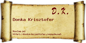 Donka Krisztofer névjegykártya