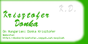 krisztofer donka business card